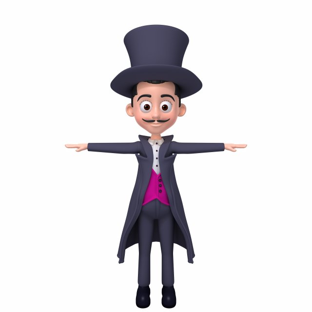 magician 3D Model .c4d .max .obj .3ds .fbx .stl .blend 
