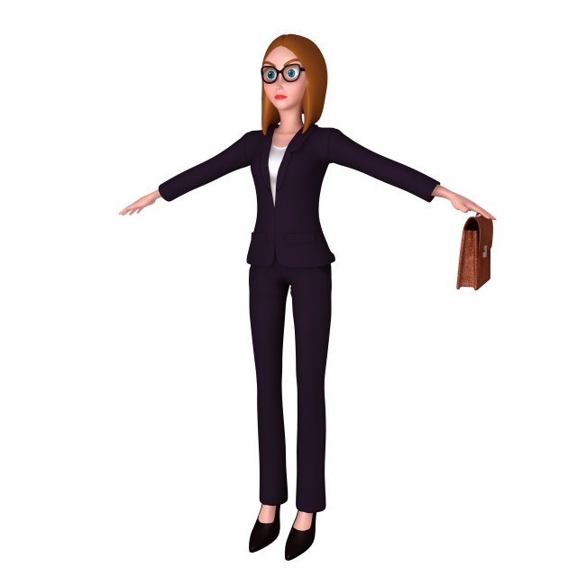 business woman 3D Model .c4d .max .obj .3ds .fbx .stl .blend 