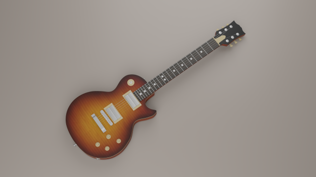 Electric guitar 3D Model .c4d .max .obj .3ds .fbx .stl .blend 