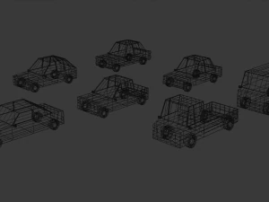 Lowpoly cars pack 3d 3D Model