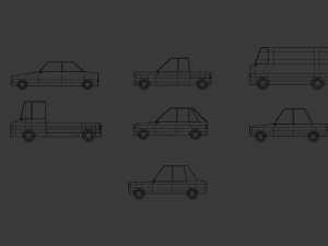 Lowpoly cars pack 3d 3D Model
