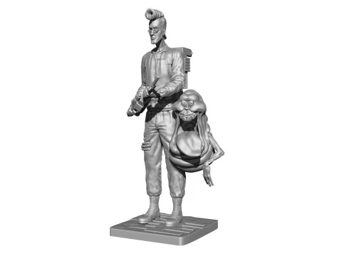 Egon Spengler en Slimer uit de film Ghostbusters voor 3D-print STL 3D printmodel