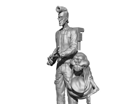 Egon Spengler and Slimer from the movie Ghostbusters for 3D print STL Modelo de impresión 3D