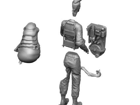 Egon Spengler and Slimer from the movie Ghostbusters for 3D print STL Modelo de impresión 3D