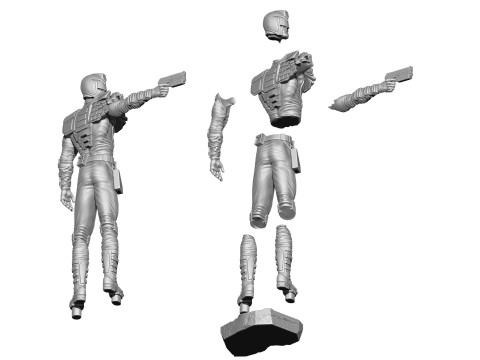 Judge Dredd for 3D printing STL Modello di stampa 3D