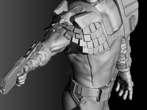 Judge Dredd for 3D printing STL Modello di stampa 3D