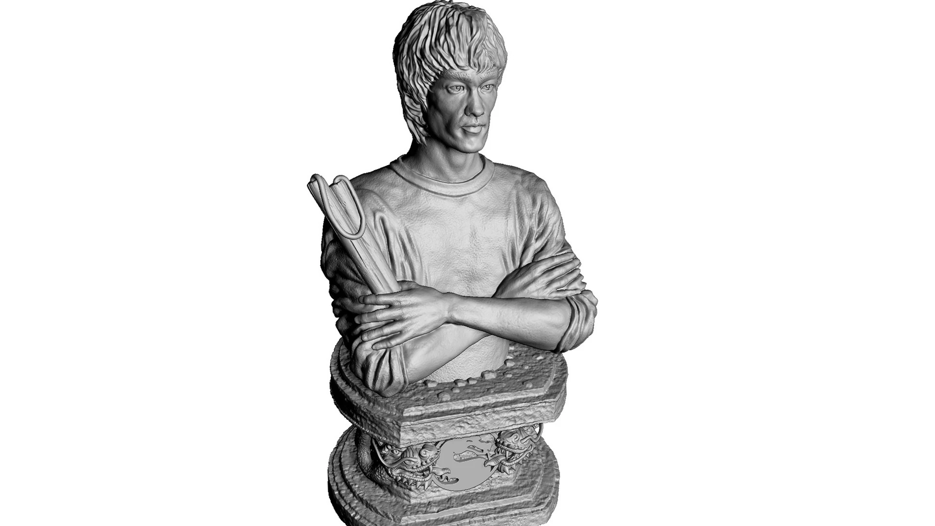 Bruce Lee Bust for 3D printing STL 3D Print Model .c4d .max .obj .3ds .fbx .stl .blend 