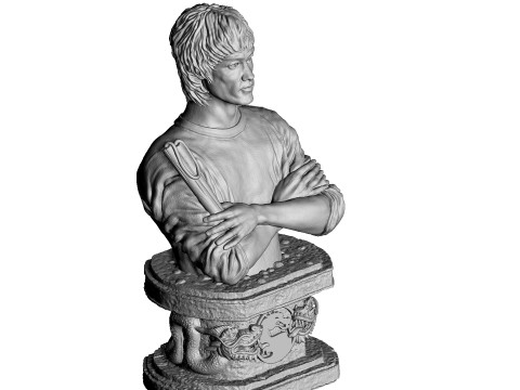 Bruce Lee Bust for 3D printing STL 3D Print Model