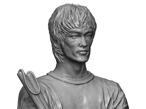 Bruce Lee Bust for 3D printing STL 3D Print Model