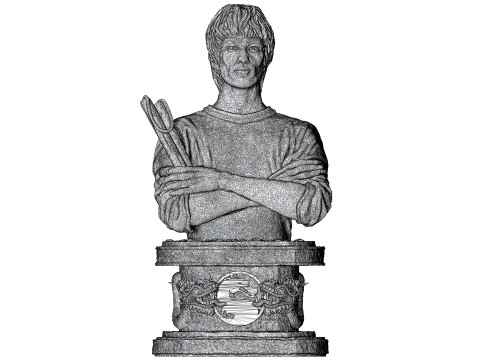 Bruce Lee Bust for 3D printing STL 3D Print Model