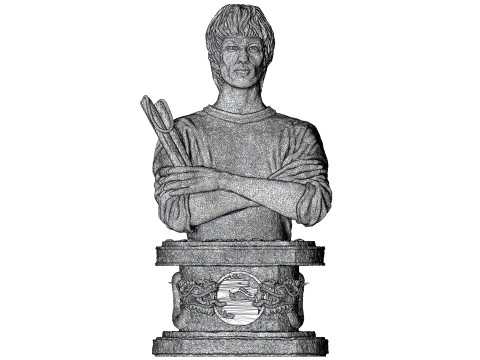 Bruce Lee Bust for 3D printing STL 3D Print Model