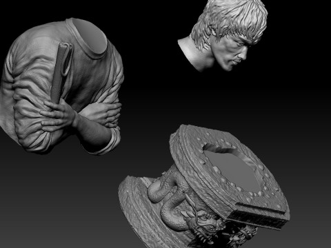 Bruce Lee Bust for 3D printing STL 3D Print Model