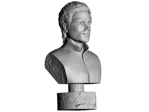 Michael Jackson Bust for 3D printing STL 3D Baskı Modeli