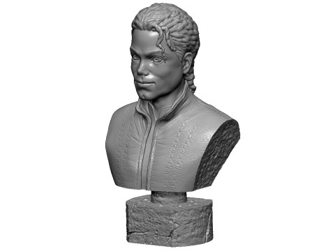 Michael Jackson Bust for 3D printing STL 3D Baskı Modeli