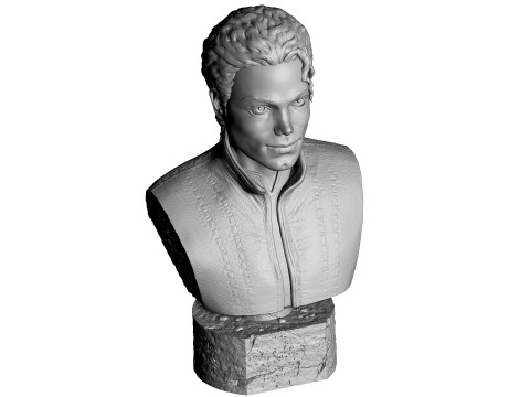 Michael Jackson Bust for 3D printing STL 3D Baskı Modeli