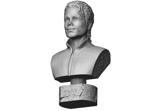 Michael Jackson Bust for 3D printing STL 3D Baskı Modeli
