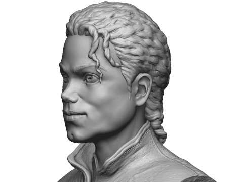 Michael Jackson Bust for 3D printing STL 3D Baskı Modeli