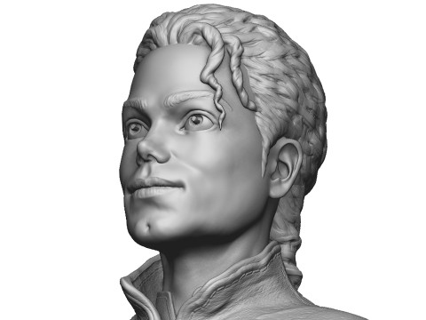 Michael Jackson Bust for 3D printing STL 3D Baskı Modeli