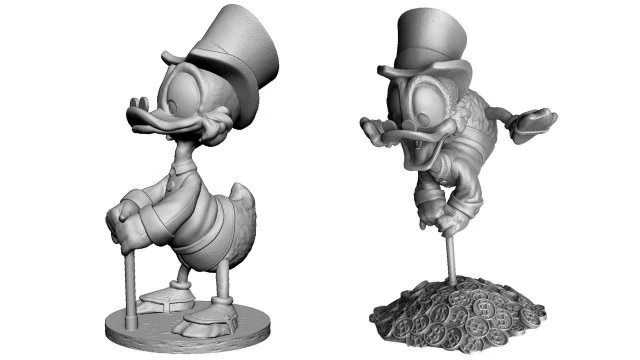 3D BASKI İ&Ccedil;İN SCROOGE MCDUCK 2 SE&Ccedil;ENEK STL 3D Model .c4d .max .obj .3ds .fbx .stl .blend 