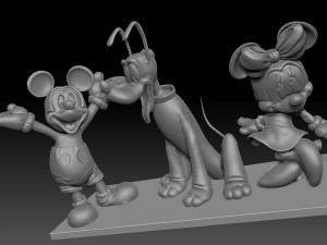 Mickey Minnie Mouse and Pluto Modèle 3D