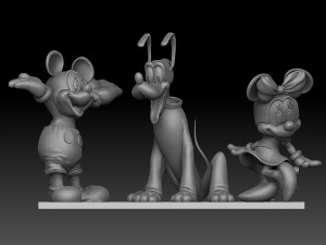 Mickey Minnie Mouse and Pluto Modèle 3D