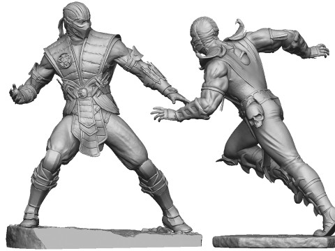 Scorpion mk9 vs Sub-Zero mkx for 3D printing STL 3Dプリントモデル