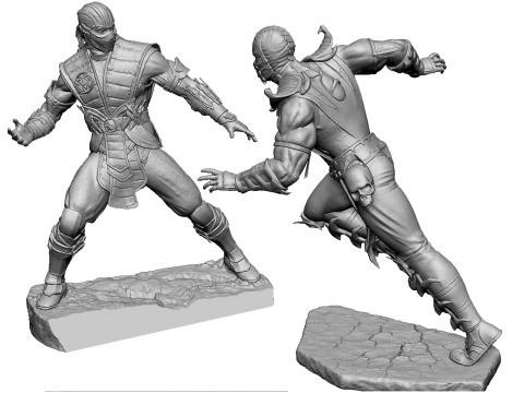 Scorpion mk9 vs Sub-Zero mkx for 3D printing STL 3D-Druckmodell