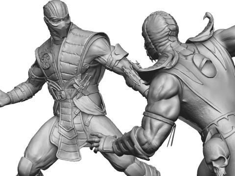 Scorpion mk9 vs Sub-Zero mkx for 3D printing STL 3D-Druckmodell