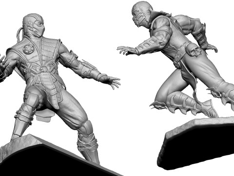 Scorpion mk9 vs Sub-Zero mkx for 3D printing STL 3D-Druckmodell