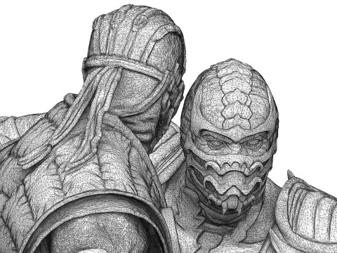 Scorpion mk9 vs Sub-Zero mkx for 3D printing STL 3D-Druckmodell