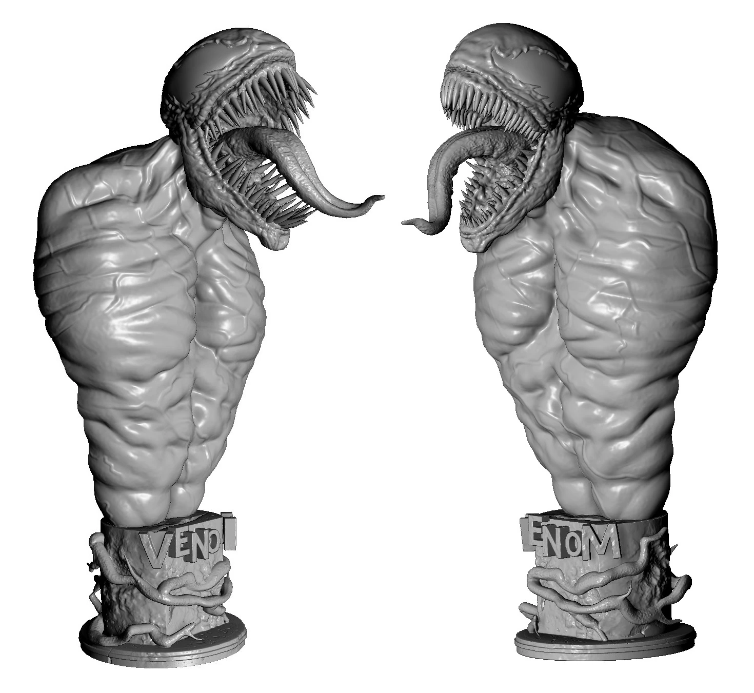 Venom bust 2 options 3d printable 3D Print Model .c4d .max .obj .3ds .fbx .stl .blend