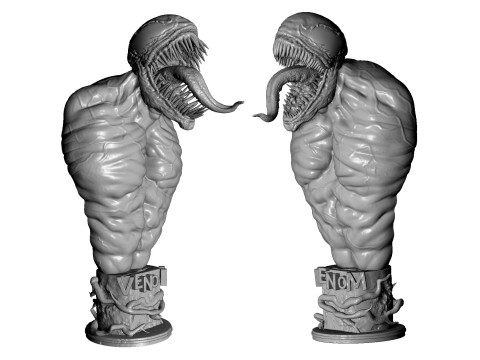 Venom bust 2 options 3d printable Modelo de Impressão 3D