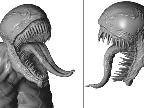 Venom bust 2 options 3d printable 3D Print Model