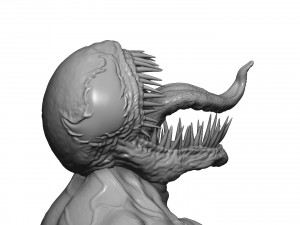 Venom bust 2 options 3d printable 3D Print Model
