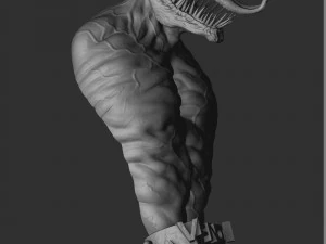 Venom bust 2 options 3d printable 3D Print Model