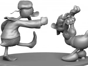 Daisy and Donald duck stl 3D Print Model