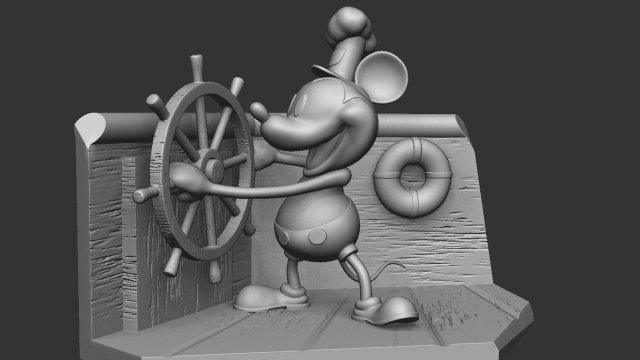 Mickey mouse original 1928 stl 3D प्रिंट मॉडल .c4d .max .obj .3ds .fbx .stl .blend 