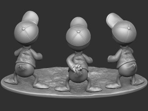 Huey Dewey and Louie stl 3d printable Model Cetak 3D