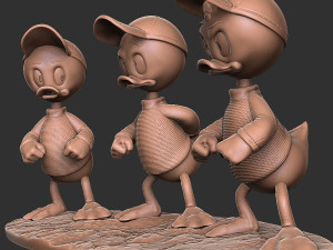 Huey Dewey and Louie stl 3d printable Model Cetak 3D