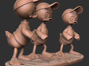 Huey Dewey and Louie stl 3d printable Model Cetak 3D