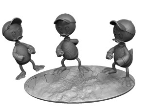 Huey Dewey and Louie stl 3d printable Model Cetak 3D
