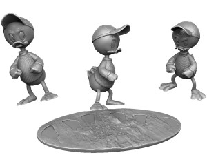 Huey Dewey and Louie stl 3d printable Model Cetak 3D