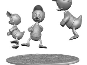 Huey Dewey and Louie stl 3d printable Model Cetak 3D
