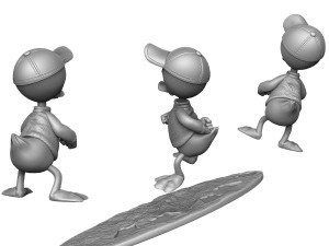 Huey Dewey and Louie stl 3d printable Model Cetak 3D