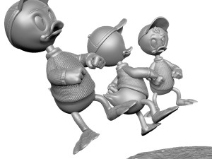 Huey Dewey and Louie stl 3d printable Model Cetak 3D