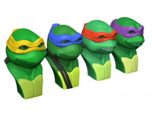 TURTLES NINJA 1990 FOR 3D PRINT BUSTS Model Cetak 3D