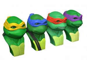 TURTLES NINJA 1990 FOR 3D PRINT BUSTS 3D Print Model