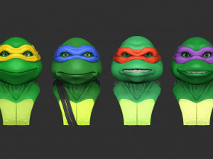 TURTLES NINJA 1990 FOR 3D PRINT BUSTS Model Cetak 3D