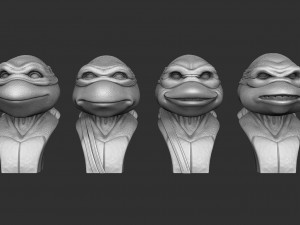 TURTLES NINJA 1990 FOR 3D PRINT BUSTS Model Cetak 3D