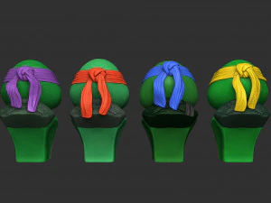 TURTLES NINJA 1990 FOR 3D PRINT BUSTS 3D Print Model